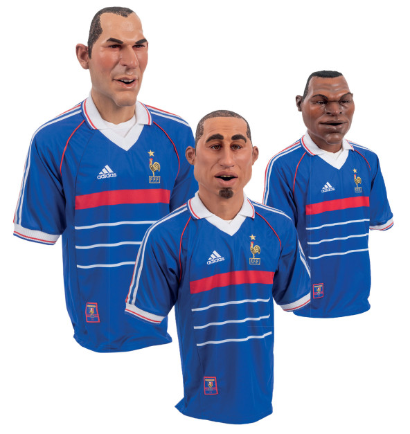 Marionnettes de Marcel Desailly, Zinedine Zidane, David Trezeguet 