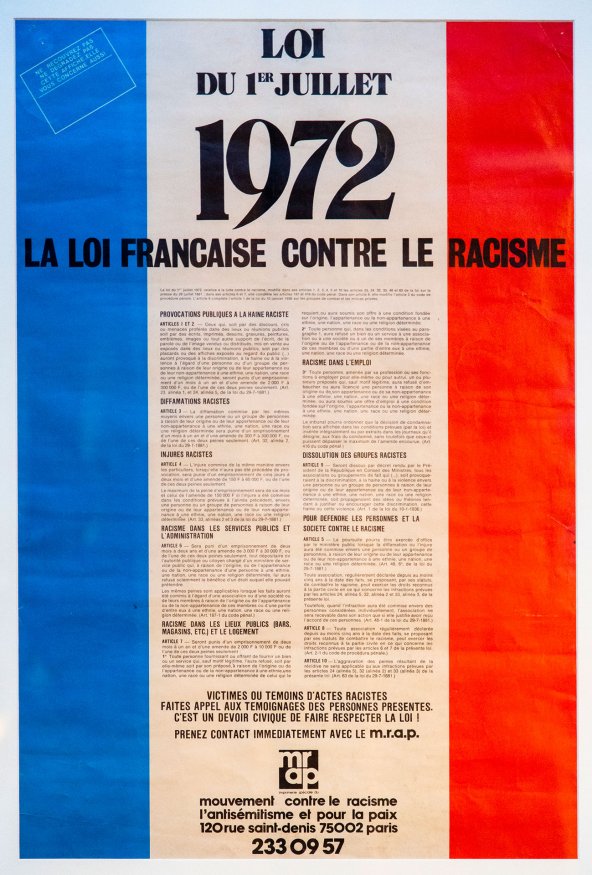 Affiche loi contre le racisme