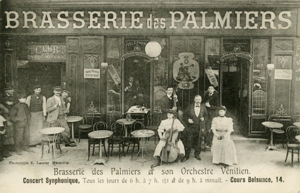 Carte postale représentant une brasserie